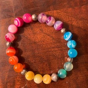 Genuine gemstone rainbow bracelet